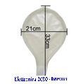 PALLONCINO LATEX TRASPARENTE GIGANTE 21X 33 CM - GONFIATO 52.50X77.50 CM.