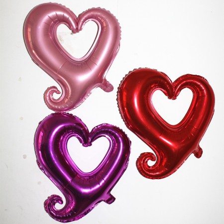 PALLONCINO FOILCUORE  60 CM  ROSSO-ROSA-PORPORA
