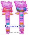 PALLONCINO STECCA FOIL GEORGE codice 0002118 -   PEPPA PIG codice 0002119 - 80 CM. 
